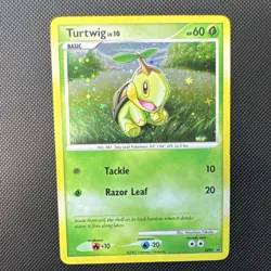 Pokemon Turtwig DP01 Diamond & Pearl 2007 Basic 60 HP Promo Holo English Card - Image 1
