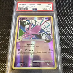 PSA EX-MT 6 Espeon 4 2009 Rising Rivals 18/111 Reverse Holo Pokemon Card - Image 1
