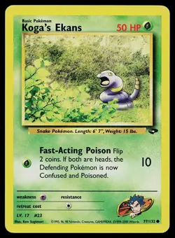Pokemon Card Gym Challenge Koga's Ekans 77/132 Common - Image 1