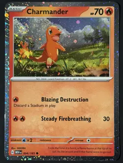 SWIRL Charmander - (Cosmos Holo) 004/165 Miscellaneous Cards & Products Holo NM - Image 1