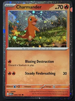 SWIRL Charmander - (Cosmos Holo) 004/165 Miscellaneous Cards & Products Holo NM - Image 3