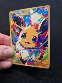 Eevee Holo Full Art Gold Rainbow Holo Custom Promo Art Card - Image 3