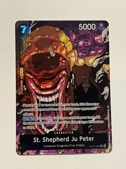 One Piece St. Shepherd Ju Peter OP13-084 Super Rare Alt Art English Foil Card - Image 1