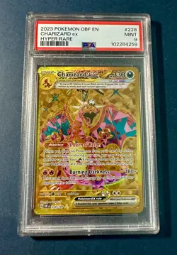 Pokemon TCG Charizard EX SV03 Obsidian Flames Holo Hyper Rare Card 228/197 PSA 9 - Image 1