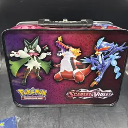 POKEMON Scarlet Violet Collectors Tin Charizard Lunch Box Empty (plus Extras) - Image 3