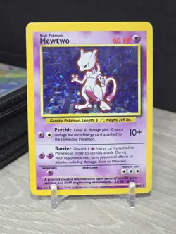 Pokemon Card TCG Mewtwo Holo Rare Base Set 10/102 Vintage 1999 Unlimited WOTC - Image 3