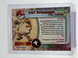 PRIMEAPE 1999 TOPPS CHROME POKEMON TV ANIMATION SERIES 1 BLUE LOGO 57 Q0899 - Image 2