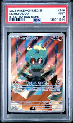 2025 POKEMON MEG EN-MEGA EVOLUTION ILLUSTRATION RARE #146 MARSHADOW PSA 9 - Image 1