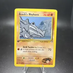 Pokemon 1st Edition Gym Heroes - Brock's Rhyhorn 70/132 - Common - NM -j - Image 1