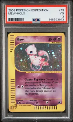 2002 POKEMON EXPEDITION #19 MEW-HOLO PSA 3 - Image 1