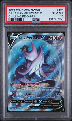 2021 POKEMON SWORD & SHIELD CHILLING REIGN FULL ART/GALARIAN ARTICUNO V PSA 10 - Image 1