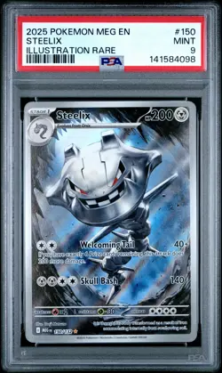 2025 POKEMON MEG EN-MEGA EVOLUTION ILLUSTRATION RARE #150 STEELIX PSA 9 - Image 1