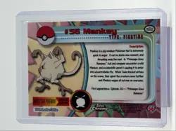 MANKEY 1999 TOPPS CHROME POKEMON TV ANIMATION SERIES 1 BLUE LOGO 56 Q0899 - Image 2