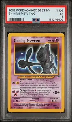 2002 POKEMON NEO DESTINY #109 SHINING MEWTWO PSA 5 - Image 1