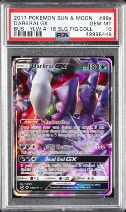 2017 POKEMON SUN & MOON BURNING SHADOWS #88A DARKRAI GX PSA 10 - Image 1