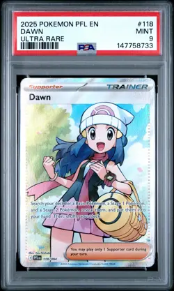 2025 POKEMON PFL EN-PHANTASMAL FLAMES ULTRA RARE #118 DAWN PSA 9 - Image 1