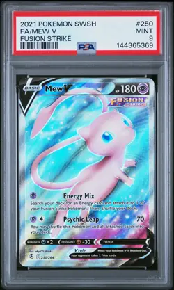 2021 POKEMON SWORD & SHIELD FUSION STRIKE #250 FULL ART/MEW V PSA 9 - Image 1