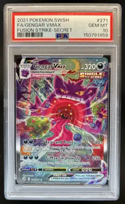 2021 Pokemon SWSH Fusion Strike Gengar VMAX #271/264 PSA 10 GEM MINT - Image 1
