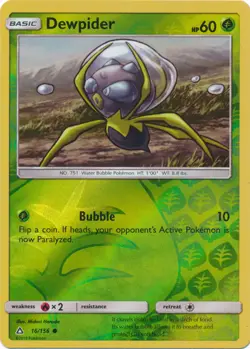 x4 Dewpider - 16/156 - Common - Reverse Holo Pokemon SM5 Ultra Prism M/NM Englis - Image 1