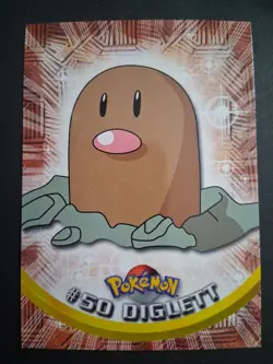 LP #50 Diglett Pokemon 1999 Topps TV Animation Edition Series 1 Blue Logo - Image 3