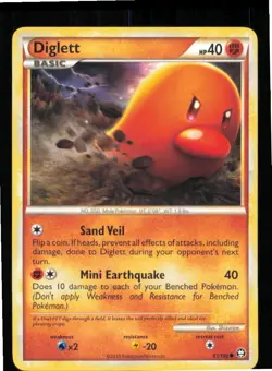 Diglett 61/102 Common HGSS Triumphant Pokemon Lightly Played - Image 1