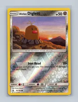 Alolan Diglett 78/156 Common Ultra Prism Pokemon Reverse Holo Lightly Played - Image 1