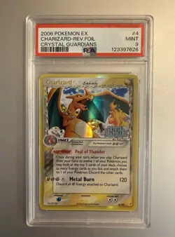 Pokemon Charizard EX Crystal Guardians Reverse Holo Rare #4 PSA 9 Mint No Line - Image 2