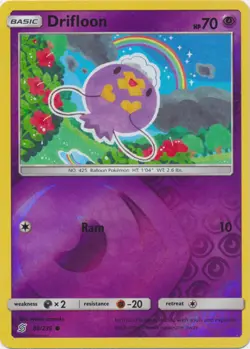 x4 Drifloon - 80/236 - Common - Reverse Holo Pokemon SM11 Unified Minds M/NM - Image 1