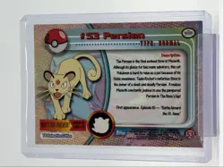 PERSIAN 1999 TOPPS CHROME POKEMON TV ANIMATION SERIES 1 BLUE LOGO 53 Q0899 - Image 2