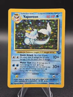 Pokemon TCG Vaporeon Jungle 12/64 Holo 1999-2000 Wizards Base Set Copyright Holo - Image 1