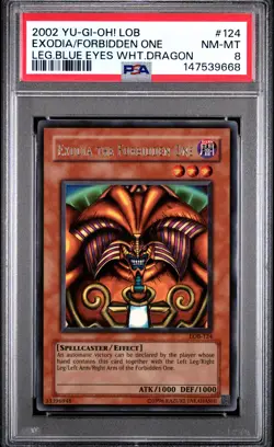 2002 YU-GI-OH! LOB #124 EXODIA THE FORBIDDEN ONE PSA 8 - Image 1