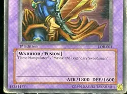 Yu-Gi-Oh! Flame Swordsman #LOB-003 - 1st Ed NA Heavily Played - Image 4