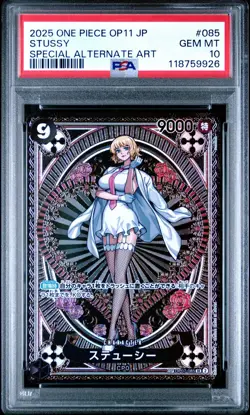 One Piece Japanese 2025 Stussy OP07-085 SR SP Alternate Art PSA 10 GEM x1 - Image 3