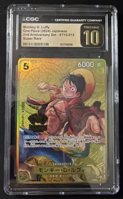 2024 ONE PIECE JPN 2ND ANNIVERSARY SET SUPER RARE MONKEY D LUFFY CGC 10 PRISTINE - Image 1