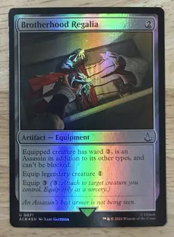 MTG Magic 1x Brotherhood Regalia FOIL (M/NM) Universes Beyond Assassin's Creed - Image 1