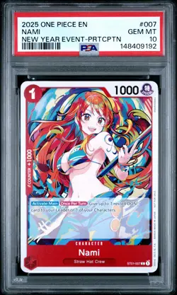 2025 ONE PIECE PROMOS NEW YEAR EVENT-PARTICIPATION #007 NAMI PSA 10 - Image 1