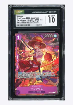 One Piece CGC 10 GEM MINT Shanks R Alternate Art 2025 OP13-065 OP13 Japanese - Image 1