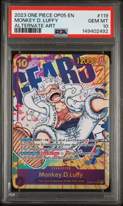 2023 ONE PIECE OP05-AWAKENING OF THE NEW ERA ALT ART #119 MONKEY D. LUFFY PSA 10 - Image 1