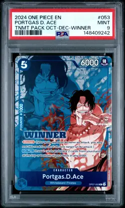 2024 ONE PIECE TOURNAMENT PACK OCTOBER-DECEMBER WINNER #053 PORTGAS D. ACE PSA 9 - Image 1