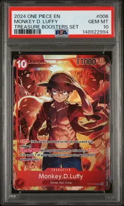 2024 ONE PIECE PROMOS TREASURE BOOSTERS SET #006 MONKEY D. LUFFY PSA 10 - Image 1