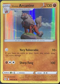 Hisuian Arcanine 084/196 Swsh11: Lost Origin Holo - Pokemon Card - Image 1