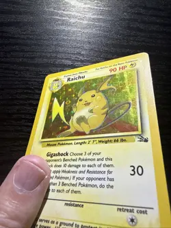 Pokemon Card - Raichu Fossil 14/62 Holo Unlimited Holo Rare - Image 2