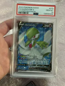 2020 Pokemon Card SWSH FA Gardevoir V 70/73 PSA GEM MT 10 - Image 1