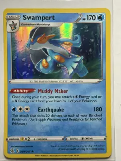 Swampert Holo Rare SWSH08: Fusion Strike 064/264 NM Pokemon card - Image 1