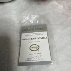 Pokemon 23K Gold Plated Trading Card Charizard Burger King With COA 1999 - Image 3