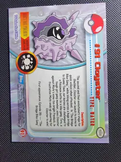 Cloyster Rainbow Topps Blue Label Pokemon Card #91 Vintage - Image 2