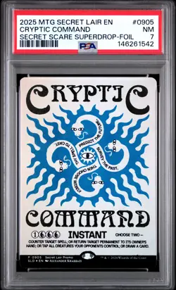 2025 MTG SECRET LAIR DROP SECRET SCARE SUPERDROP-FOIL CRYPTIC COMMAND PSA 7 - Image 1