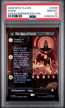 2025 MTG AVATAR: BORDERLESS-FOIL #0356 FIRE LORD SOZIN/THE RISE OF SOZIN PSA 10 - Image 1