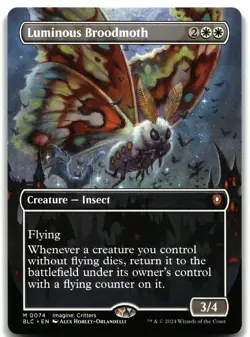 Luminous Broodmoth (Borderless) 74 Magic_the_gathering Commander: Bloomburrow - Image 1