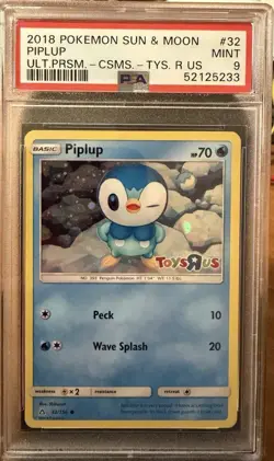 2018 Pokemon Sun Moon Ultra Prism Cosmos Holo 32/156 Toys R Us Stamp Promo PSA 9 - Image 1